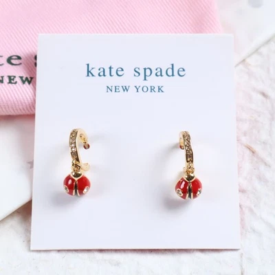 Pendientes Huggie Rojo Kate Spade Nature Walk Ladybug - Dorado Foto 1 de 2