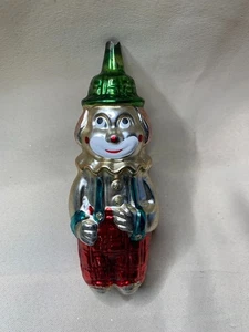 Glass Clown Ornament Circus Christmas Holiday Tree 5" Tall - Picture 1 of 4