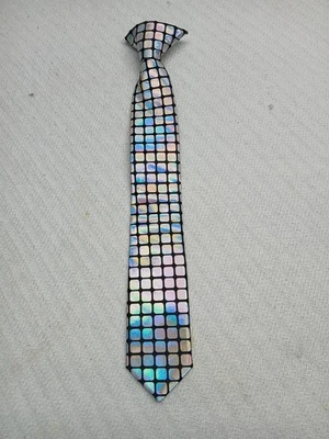 Corbata con clip Opposuits púrpura y holográfica 14" x 2" Foto 1 de 2