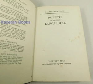 Vintage Autobiography Book Puppets Through Lancashire W Wilkinson First Edition - Picture 1 of 12
