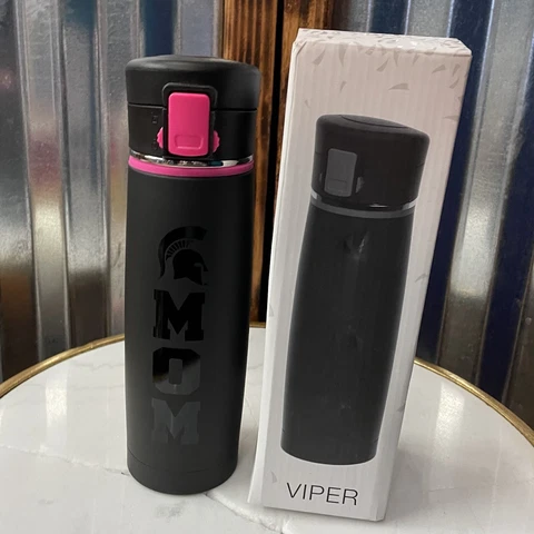 MICHIGAN STATE SPARTANS MOM  16oz. Viper Vacuum Insulated Thermal Tumbler NEW Cover