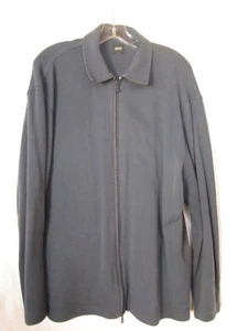 HUGO BOSS BLUE GOLF100% Cotton Full Zip Sweater Jacket Nylon Pocket on Back - Picture 1 of 6