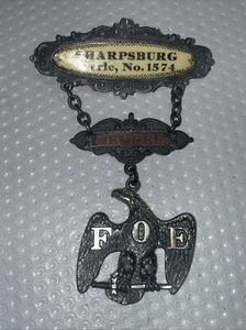 Vintage FOE Fraternal Order of Eagles Member Badge Sharpsburg Aerie No. 1574 - Picture 1 of 11