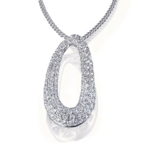 Goldmaid Kette Collier Pavee-Fire 925 Sterlingsilber 106 weiße Zirkonia Glamour - Bild 1 von 4