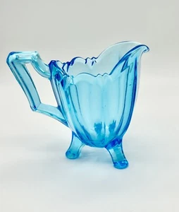 Vintage, Indiana Glass, Colonial Footed, Aquamarine Creamer - Picture 1 of 5