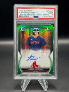 Bowman 1st Chrome 2023 #CPA-RA Roman Anthony/99 refractor verde radiocontrol automático PSA 9 - Imagen 1 de 2