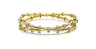 HSN Sterling Silver Goldclad Cubic Zirconia X-design Bracelet. 6-3/4"