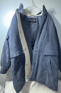 Forecaster Of Boston Parka Coat M Womens Blue Jacket Full Zip Hood Insulated - Picture 1 of 5