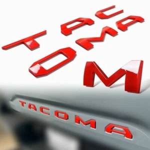 RED 3D RAISED DOMED TAILGATE LETTERS FOR T*Y*TA TAC*MA 2016-2023 US MADE - Bild 1 von 1