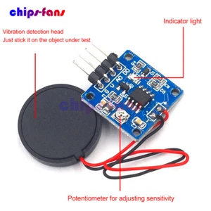 Piezo Sheet Percussion Vibration Shock Sensor Switch Module DC 5V - Picture 1 of 8