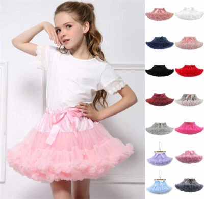 JAZJOZ UK Girls Kids Tutu Skirt Dance Tutu Petticoat Party Dress Ballet Fluffy Layer