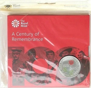 Treasure For Life Century of Remembrance 2019 UK £5 Brilliant Uncirculated Coin - Picture 1 of 2