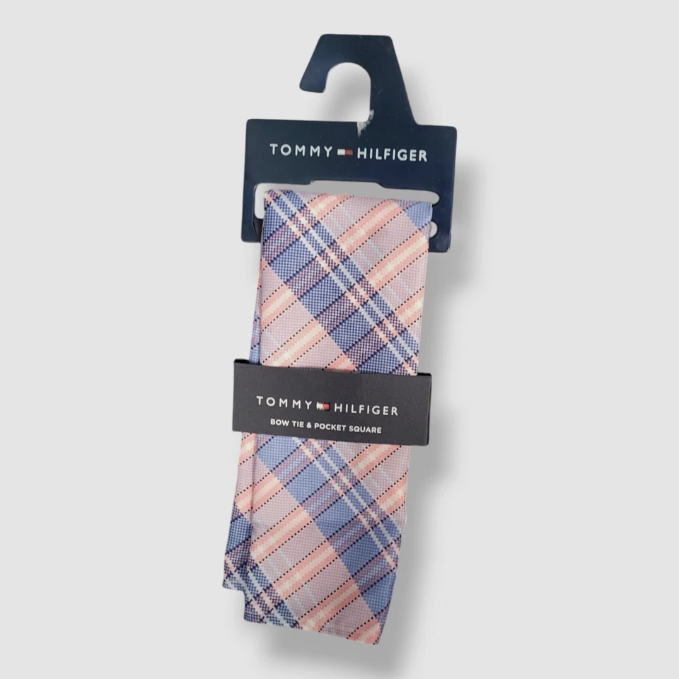 Tommy Hilfiger Hombre Rosa Cuadros Seda Bolsillo Cuadrado Talla 12X12 Foto 1 de 1