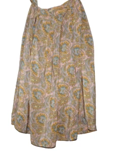 PBM Women for Nordstrom Silk Pleated Multicolor Paisley Midi Skirt Size:16 - Picture 1 of 4