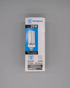 26 Watt GX24Q-3 4100k 4 Pin Compact Fluorescent Lamp Light Bulb Westinghouse - Picture 1 of 3