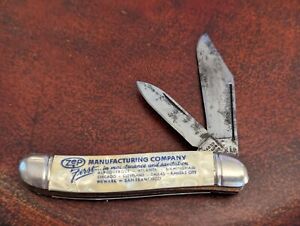 Vintage 1960s Imperial USA 2 Blade Pearl Grips Pocket Knife w/ ZEP Advertisement