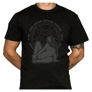 Naked Pentagram Pinup Girl T-Shirt - Original Illustration - 100% Cotton - Picture 1 of 2