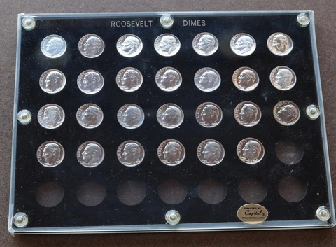 KAPPYSCOINS G6795  1950 TO 1975S GEM PROOF ROOSEVELT DIMES   1951 1952 1953 1954 Cover