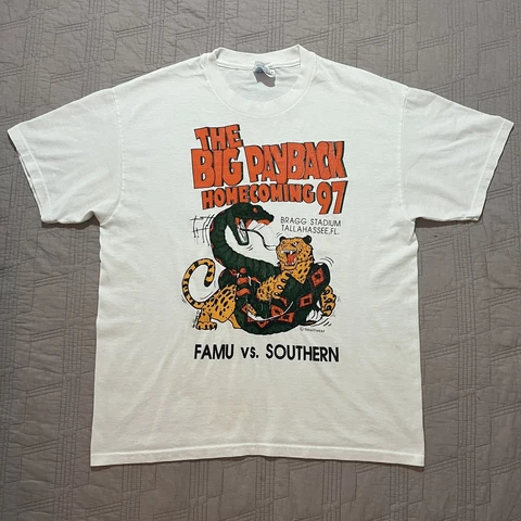 Vintage 1997 Florida A&M Rattlers FAMU HBCU Homecoming T-Shirt Men’s Large White Cover