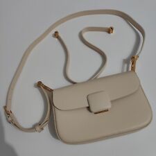 Charles & Keith Koa Square Push-Lock Shoulder Beige Bag - Brand New