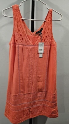 Sanctuary 女式刺绣背心迷你连衣裙古巴珊瑚尺寸超小海滩 — 第 1/4 张图片