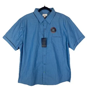 Haggar Tuckless Short Sleeve Button Up Breathable Cotton Preppy Shirt Sz XL NWT - Picture 1 of 6