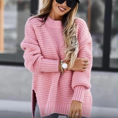 Ladies Jumper Tops Long Sleeve Sweater Women Casual Winter Warm Work Pullover - Image 1 of 4