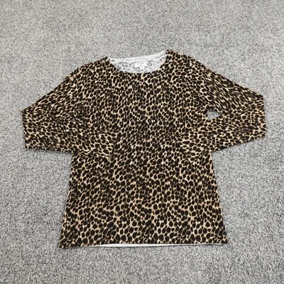Camisa J Crew Para Mujer XS Amarilla Negra Guepardo Leopardo Gato Estampado AOP Manga Larga Foto 1 de 4
