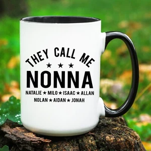 Personalized Nonna Mug with Grandkids Names Customized Mothers Day Gifts - Picture 1 of 10