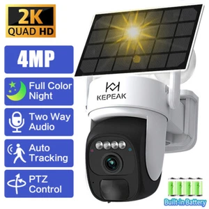 Solar Battery Powered Wireless WiFi Outdoor Pan/Tilt Home Security Camera System - Picture 1 of 24