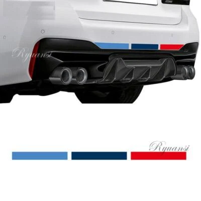 Car Tri-Color Rear Bumper Stickers M Performance Stripe Decal For BMW series - Image 1 of 4