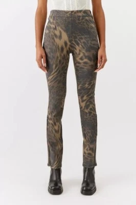 Pantalones ajustados de tiro alto Urban Outfitters BDG estampado animal dobladillo con cremallera para mujer 26 nuevos con etiquetas Foto 1 de 4