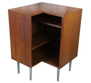 Rare Mid Century Modern Edward Wormley Dunbar Walnut Corner Bookcase Console 38" - Picture 1 of 12