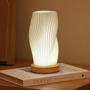 Clora Table Bedside Lamp Night Light Woodbase Button Control for Bedroom Dimm... - Picture 1 of 7