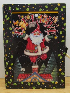“BELIEVE” Santa Claus Christmas Cardboard Box 8.75"x 6.5"x 1.75" (677) - Picture 1 of 13