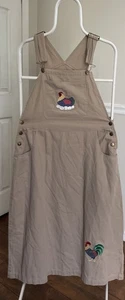 Vintage Mandal Bay Jumper Dress Women’s Med Twill Chickens Roosters Farmhouse - Picture 1 of 8