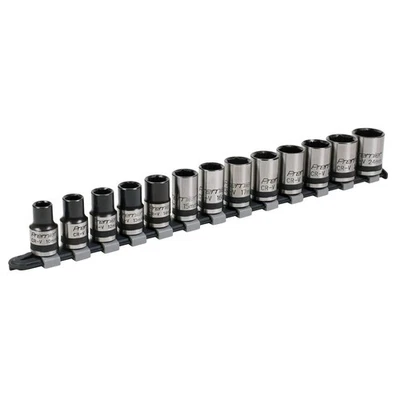 Sealey Metrico Presa Set 13pc 1.3cmSq Drive Blocco Su 6pt Nero Serie AK2742B - Immagine 1 di 4