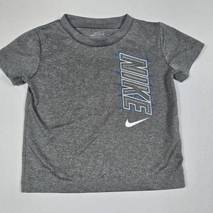 Nike Dri-FIT Graphic Tee T-Shirt Gray Athletic Performance Kids Boys 18M Months - Picture 1 of 8