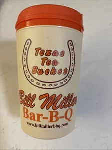 Vtg Bill Miller Bar-B-Q Texas Tea Bucket Aladdin Insulated Mug Cup 34oz W/ Lid - Picture 1 of 3