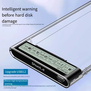 2 5 Zoll HDD Gehäuse USB 3 2 für SATA für SSD mit Echtzeitüberwachung - Photo 1/13
