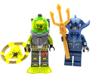 Lego Atlantis Minifigure Manta Warrior (atl003) & Ace Speedman (atl005) 8077 - Picture 1 of 8