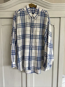 Burberry LONDON HERREN Blau und Creme Button Down Langarm Hemd Größe XL - Bild 1 von 11