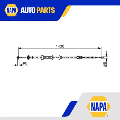 Handbrake Cable fits FORD FIESTA Mk6 1.25 08 to 12 Hand Brake Parking Bosch New - Изображение 1 из 4