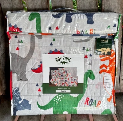 2-piece Boy Zone Dinosaur TWIN SIZE Quilt & Sham Set (68" X 86") - Image 1 of 4