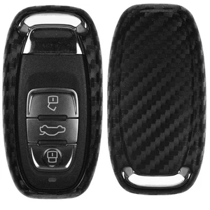 Keyless Schlüssel Hülle CARBON LOOK für AUDI A4 8K A5 8T 8F A6 A7 C7 R8 Q5 8R A8 - Picture 1 of 4