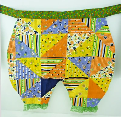 Medio Delantal Vintage Estilo Patchwork con Bolsillos y Encaje Foto 1 de 4