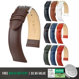 HIRSCH Kansas Calf Leather Watch Strap - Buffalo Embossing - QR+Bonus Battery - Picture 1 of 111