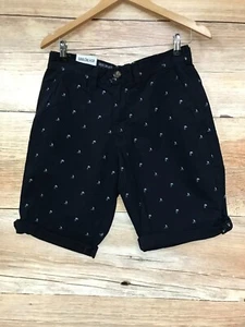 Soulcal & Co Dark Blue Fitted Shorts with White Palm Tree Design - Picture 1 of 4