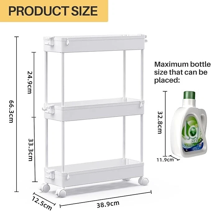 Buy SONGICS 4 Tier Plastic Rolling Cart PP Storage Trolley With