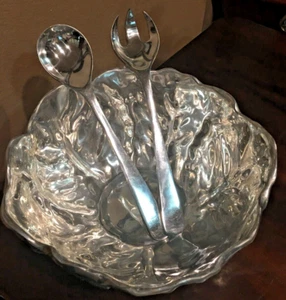 Schwere Metall Guadalupe Kollektion Salatblatt Design Salatschüssel mit Utensilien - Bild 1 von 8